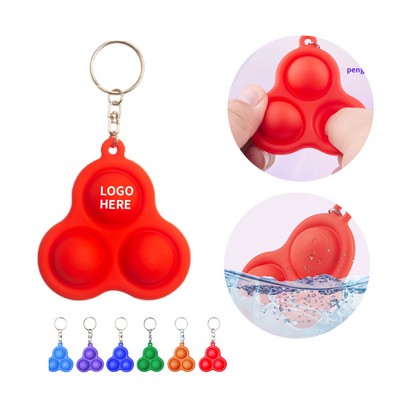Tri-Bubble Silicone Push Pop Keychain