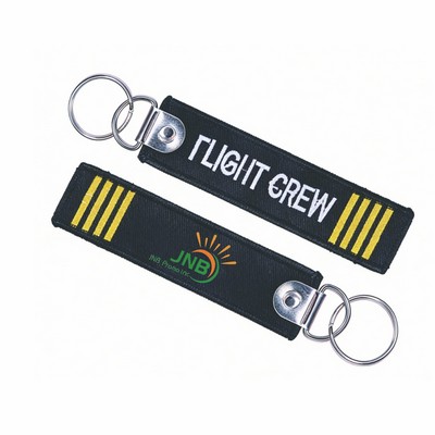 Custom Embroidered Woven Luggage Flight Keytag