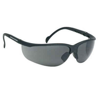 Gray Anti-Fog Wrap-Around Safety Glasses W/ Front/Side Protection