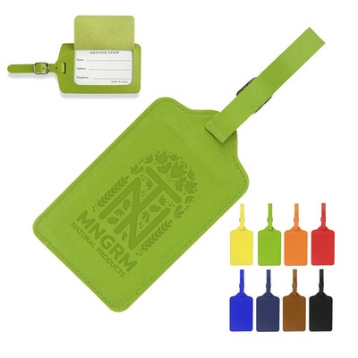 Flip Open PU Leather Luggage Tag