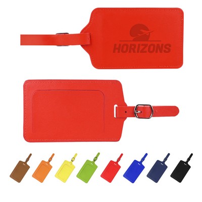 Flip Open PU Leather Luggage Tag
