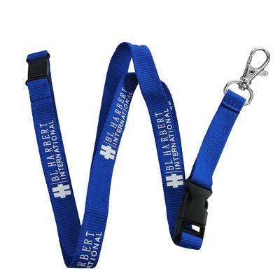 1/2 " Polyester Lanyards With Safety Breakaway And Buckle Release