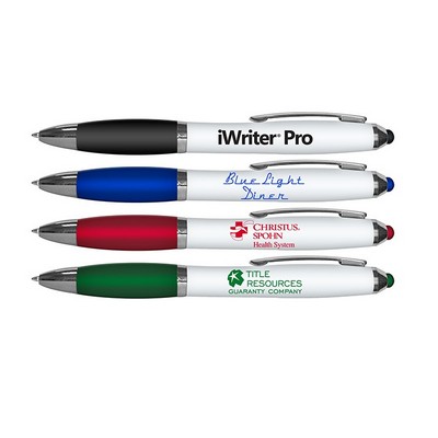 Liqui-Mark® iWriter® Pro - Stylus Retractable Ballpoint Pen w/White Barrel
