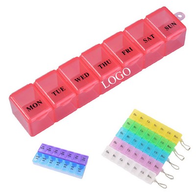 Portable 7 Day Pill Box Organizer