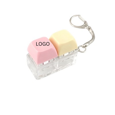 Dual-Key Mechanical Switch Fidget Keychain