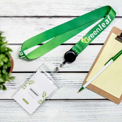 ID Badge Reel Full Color Lanyards With Badge Holder