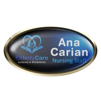 Vibraprint® Bright Oval Name Badge Holder
