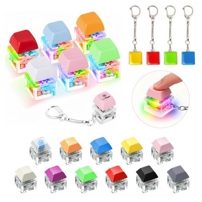 Colorful LED Light Fidget Keyboard Keychain