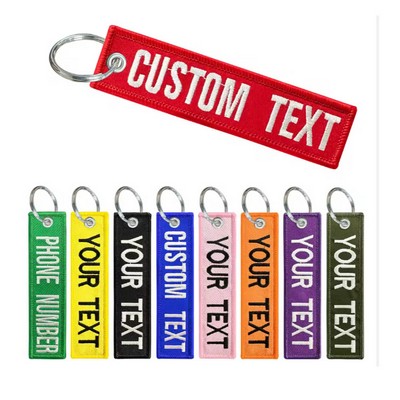 Embroidery Label Tag Keychain