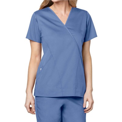 WonderWink® Women's WonderWork Mock Wrap Scrub Top