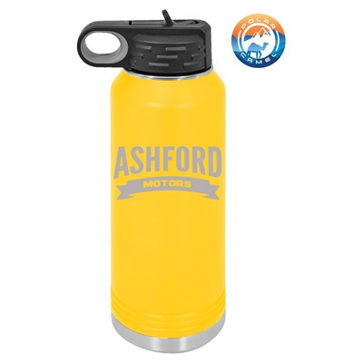Yellow Polar Camel 32 oz Water Bottle with Easy Flip Top Lid & Straw - Laser Engraved