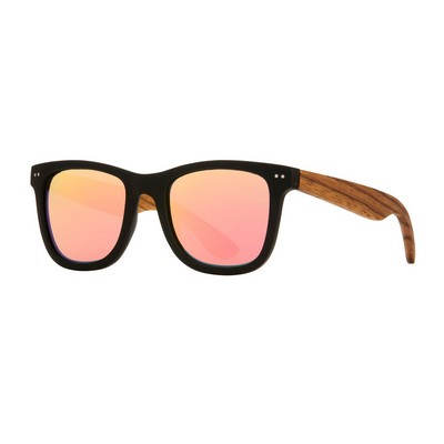 Pacific Eco-Sustainable Polarized Sunglasses w/Matte Onyx & Walnut Frame