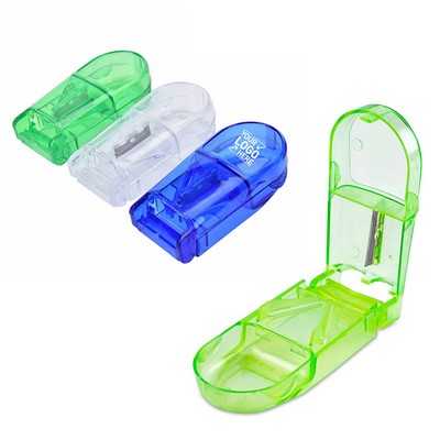 Pill Organizer with Cutter - Medicine Tablet Divide Splitter with Pill Container
