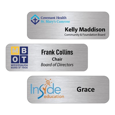 Satin Silver 1" x 3" Name Tags