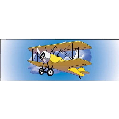 Yellow Bi-Plane Panoramic Badge w/ Bar Pin