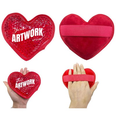 Plush Heart Shape Gel Bead Ice Pack Or Hot/Cold Pack