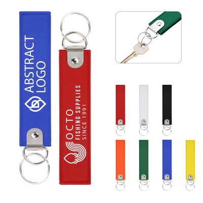 Woven Luggage Flight Keytag With D-Hook