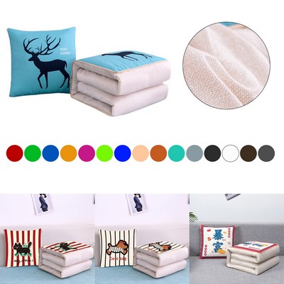 Soft Travel Blanket Throw Pillow